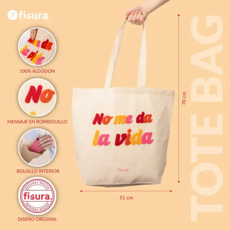 TOTE BAG NO ME DA LA VIDA