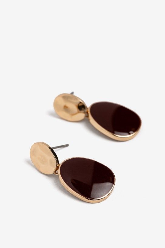 PENDIENTE PIEDRA MARRÓN