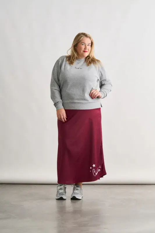 FALDA SATINADA BURGUNDY