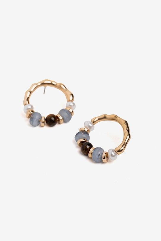 PENDIENTES MARRON AZUL