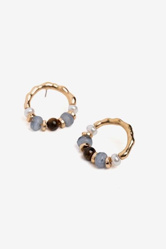 PENDIENTES MARRON AZUL