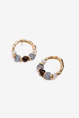PENDIENTES MARRON AZUL