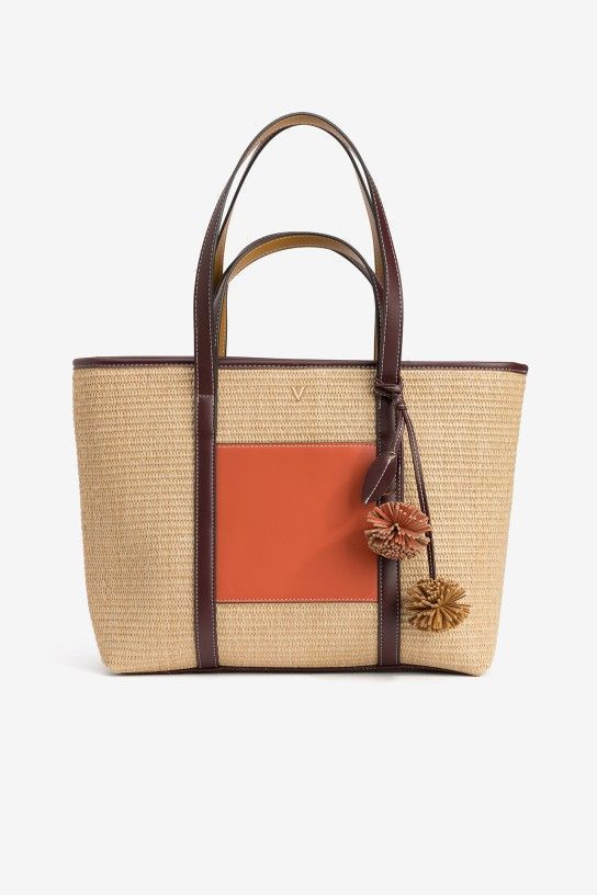 SHOPPER RAFIA NARANJA