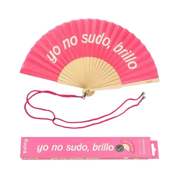 ABANICO YO NO SUDO, BRILLO ROSA