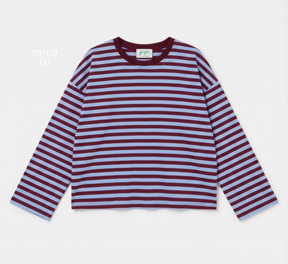 CAMISETA RAYAS GRANATE/AZUL