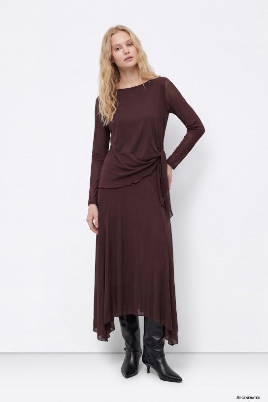 VESTIDO DUMPLING MARRÓN