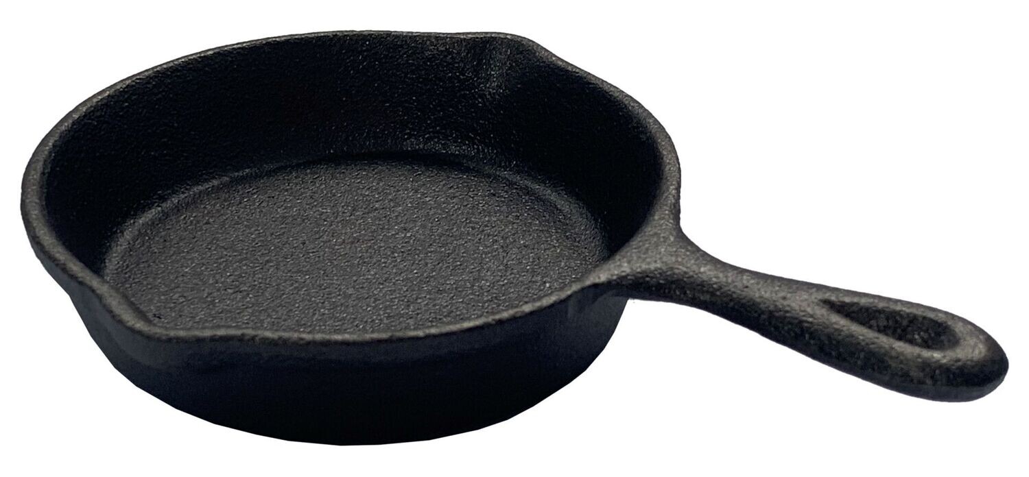 Mini-Bratpfanne aus massivem Gusseisen 10cm für z.B. Pancakes, einzelnes Ei