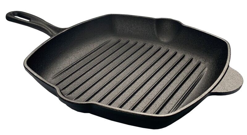 Grillpfanne aus massivem Gusseisen 26x26 cm Grillpfanne aus massivem Gusseisen 26x26 cm
