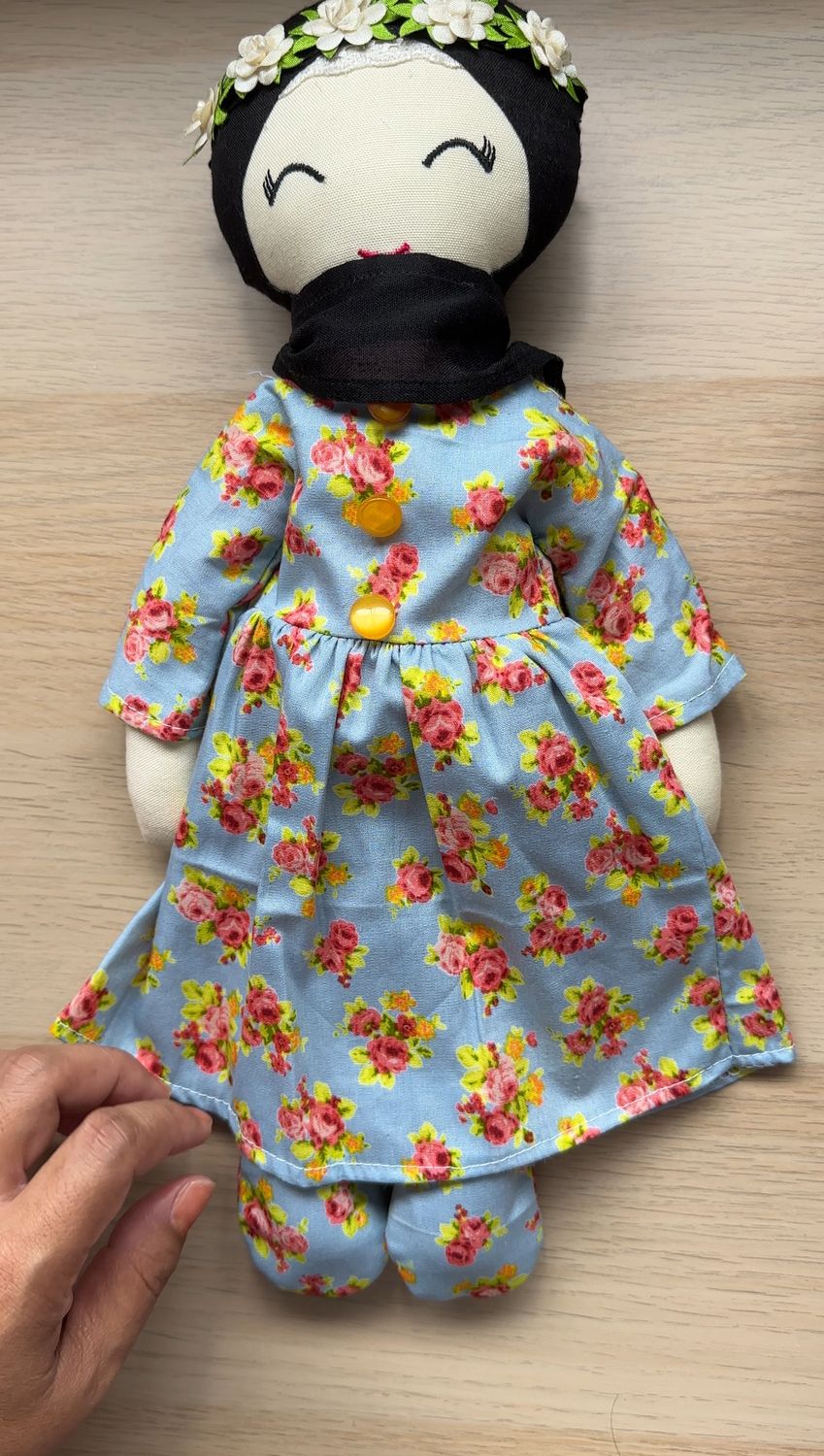 Hijabi Doll Dress - Blue Fleur