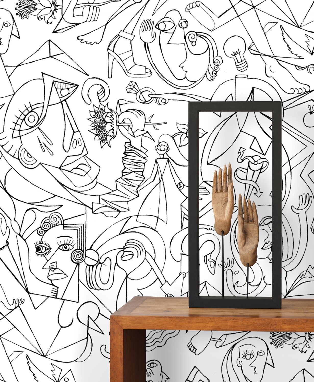 Amoré custom wallpaper on a wall. 
