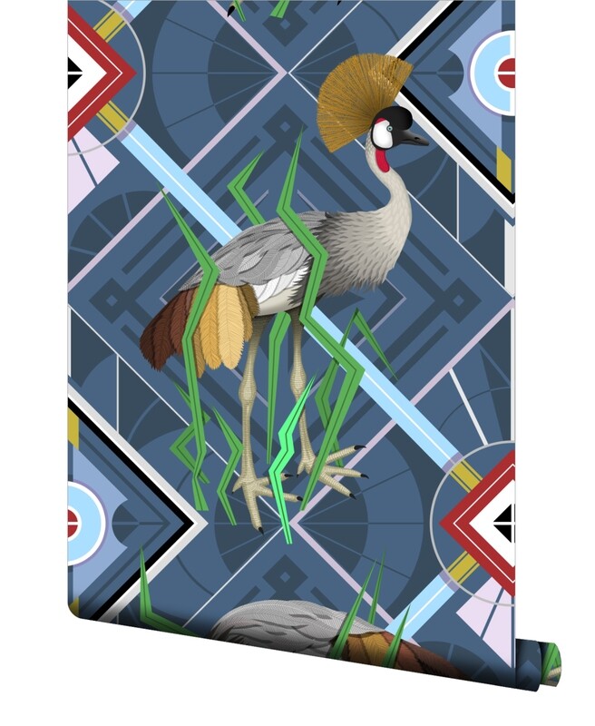 Deco Cranes Wallpaper