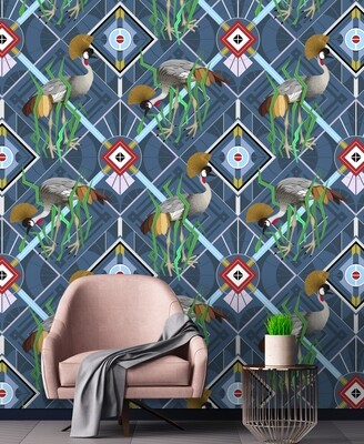 Deco Cranes Wallpaper