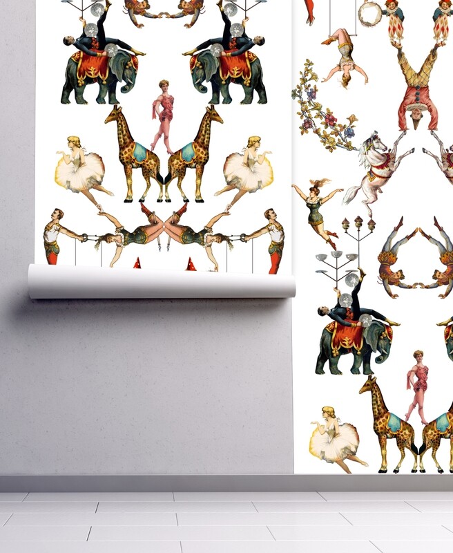 3 Ringed Circus custom wallpaper on a wall. 