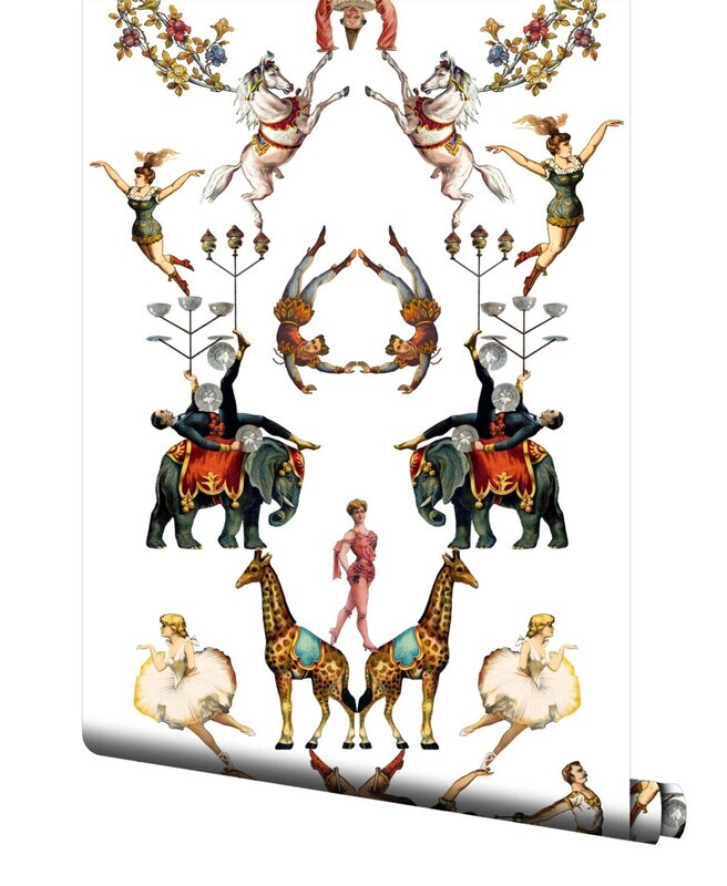3 Ringed Circus custom wallpaper roll.