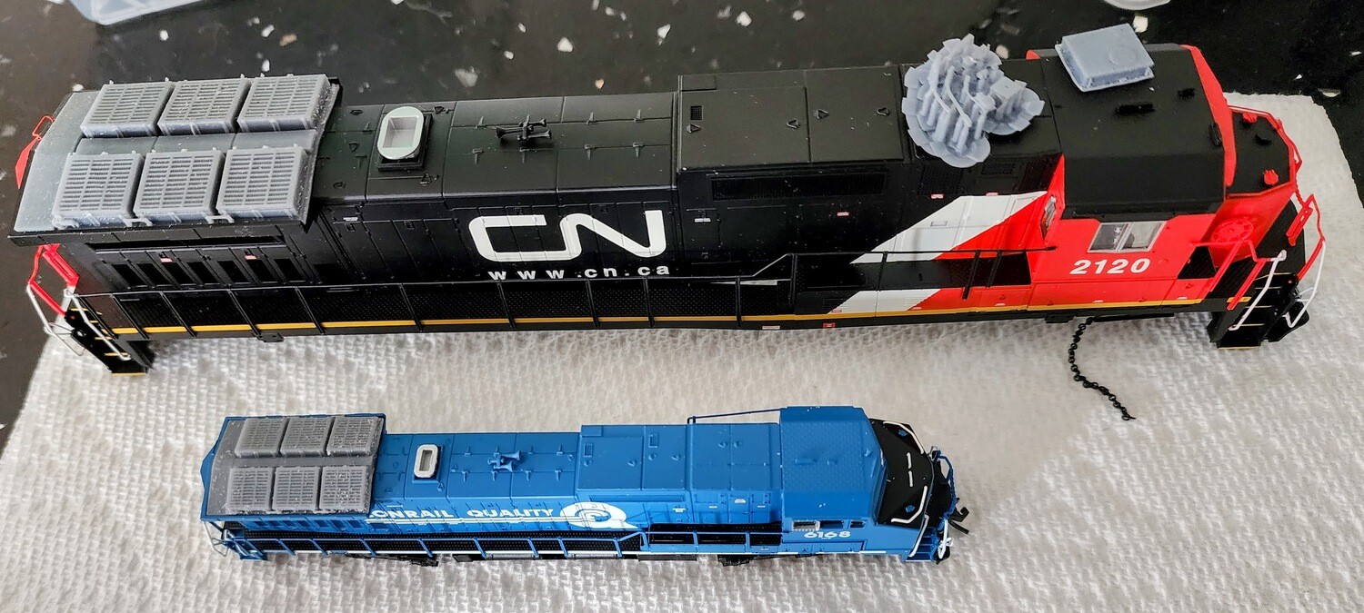 HO Scale GE Dash 8 Split Radiator for Atlas 4 and 6 Axle Models