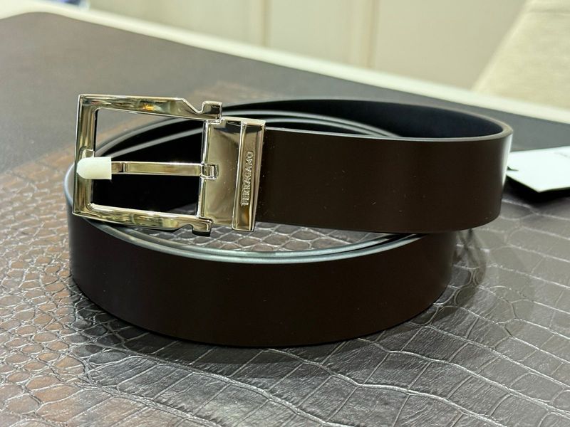CINTURÓN FERRAGAMO - BLACK/BROWN 35MM