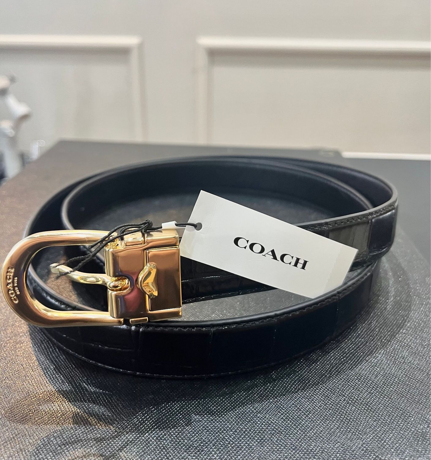 CINTURÓN COACH NEGRO REVERSIBLE