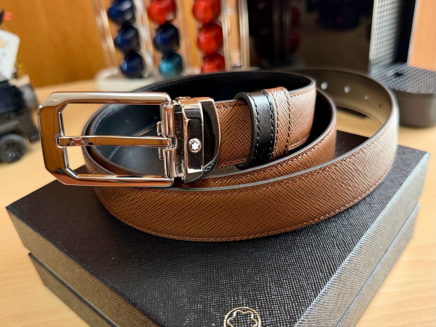 CINTURÓN MONTBLANC - LEATHER BELT REVERSIBLE 30MM