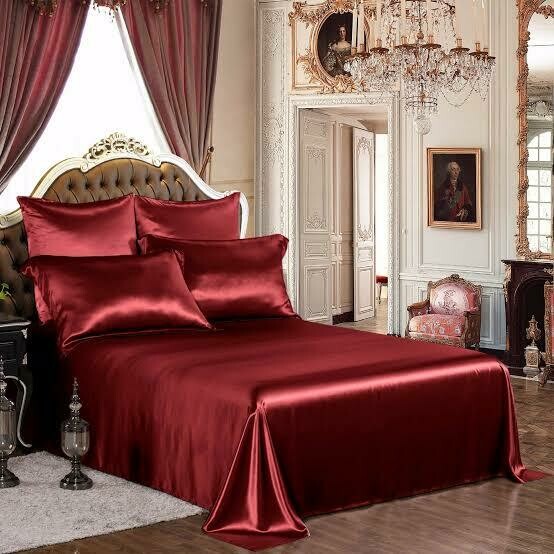 Wine Silk Bedsheet