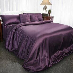 Purple silk duvet