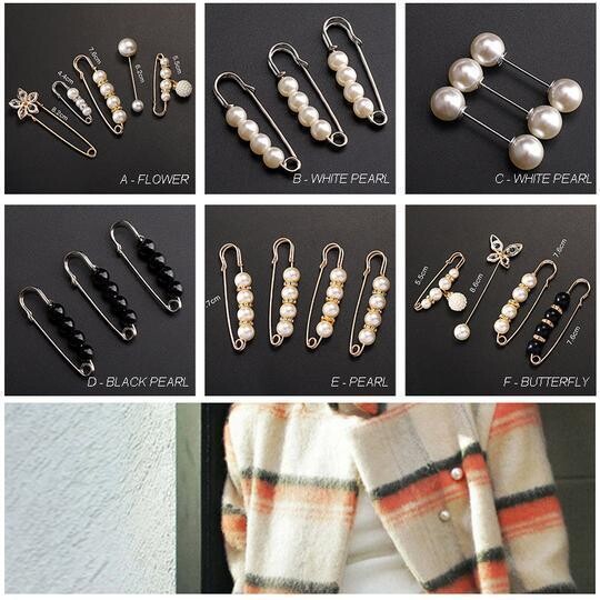 Pearl Brooch Clothing Decoration Clips