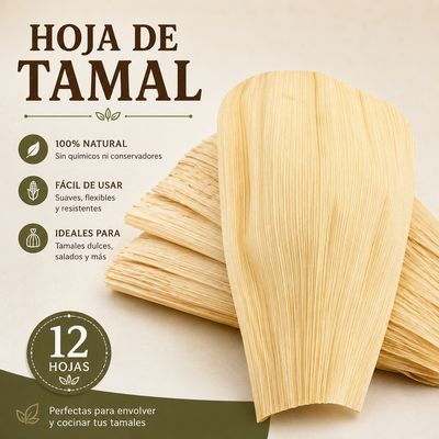 12 Hojas de tamal 
