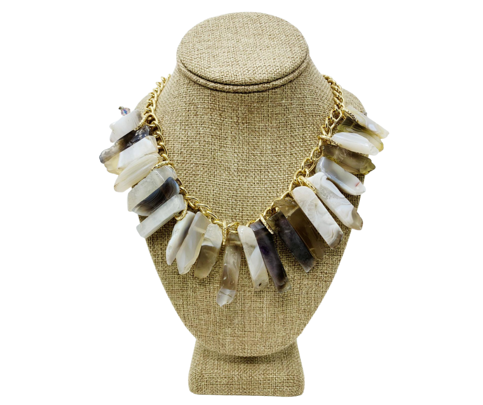 Statement Quartz  Necklace, Select Your Color: Botswana