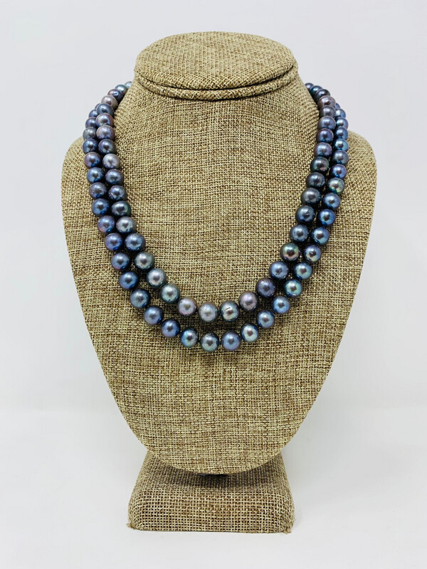 Double Strand peacock pearl Necklace