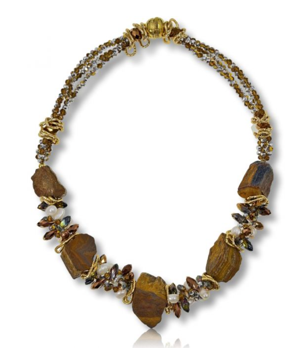 Quartz Short Classic Bold Stone Necklace