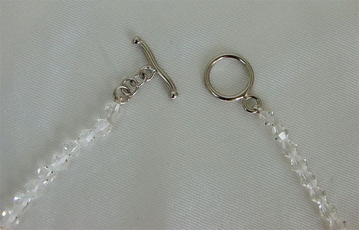 White keshi pearl necklace with sterling silver toggle clasp