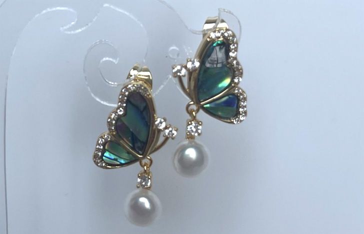 Abalone Butterfly Earring