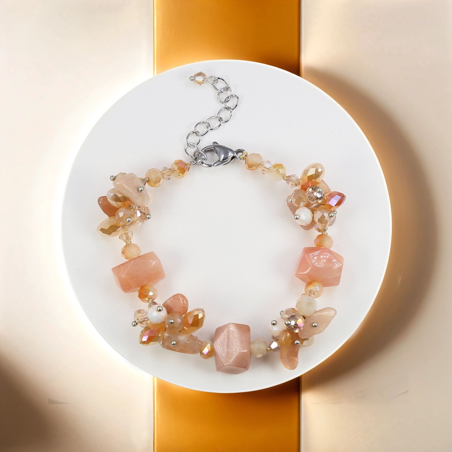 Natural Citrine and Crystals Mix Bracelet