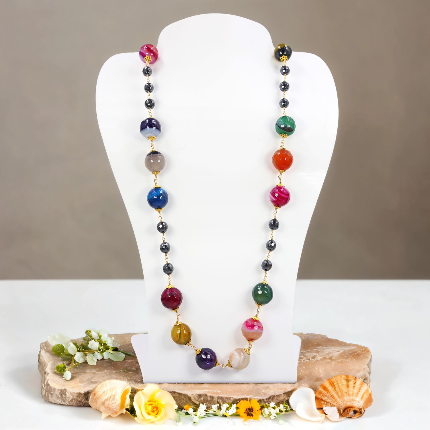 Prism Elegance Agate Necklace