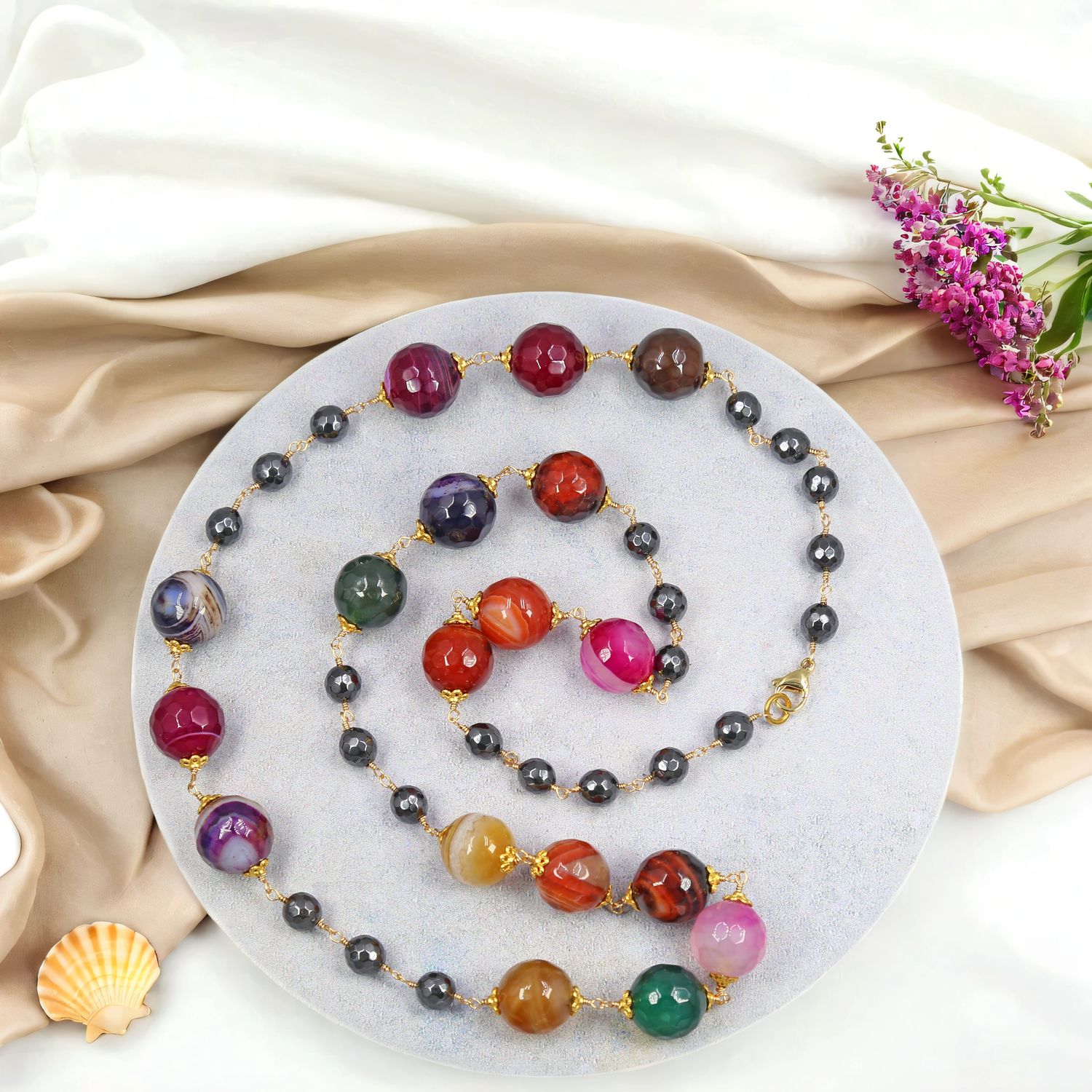Prism Elegance Agate Necklace