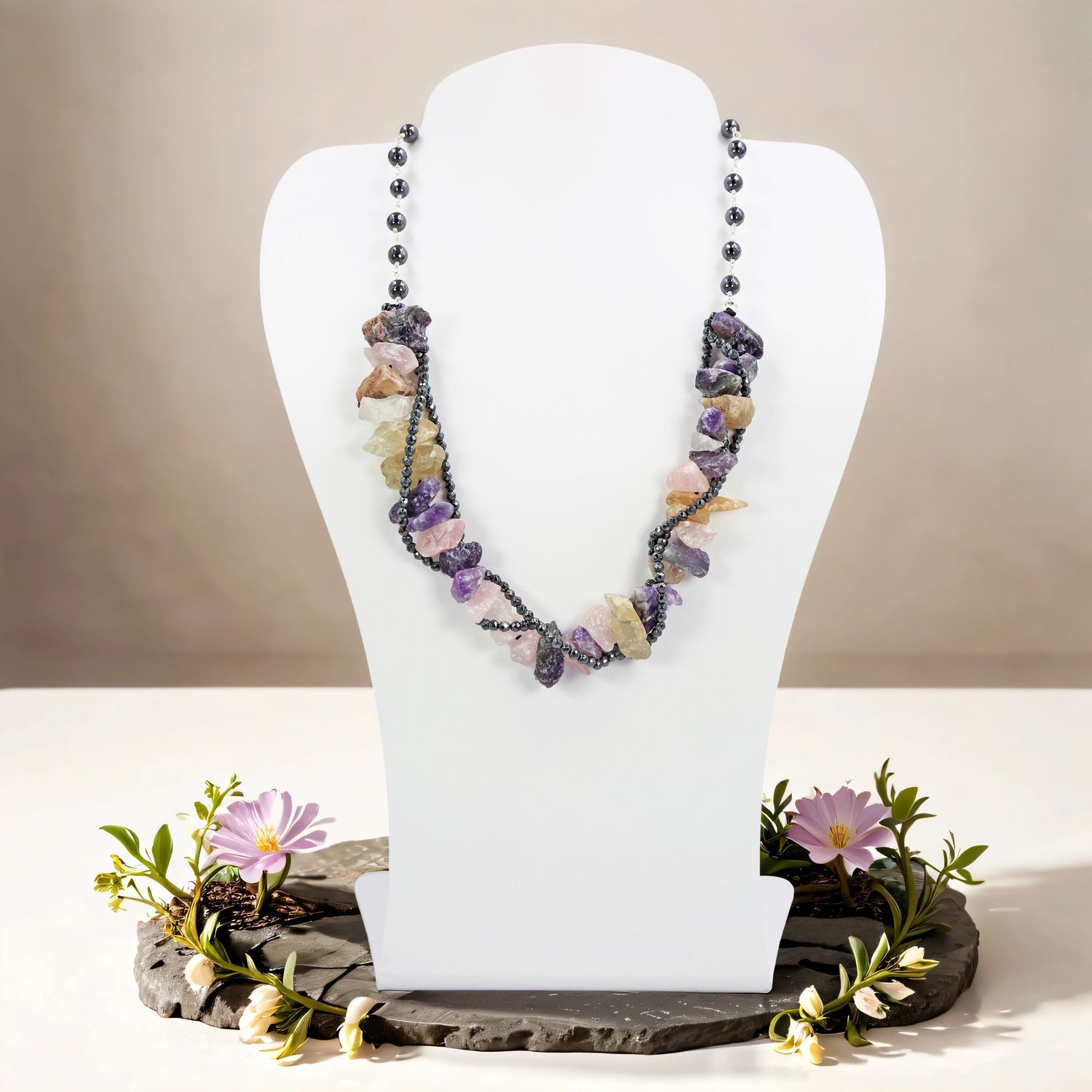 Row Ametrine Statement Necklace