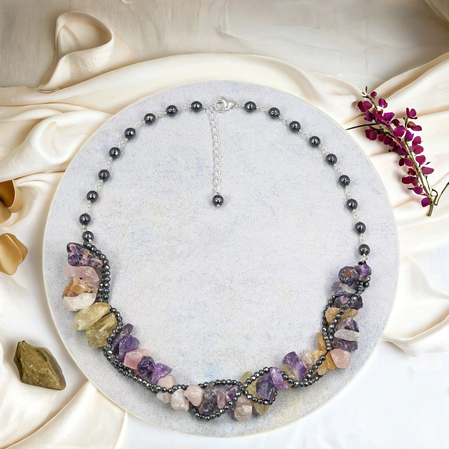 Row Ametrine Statement Necklace