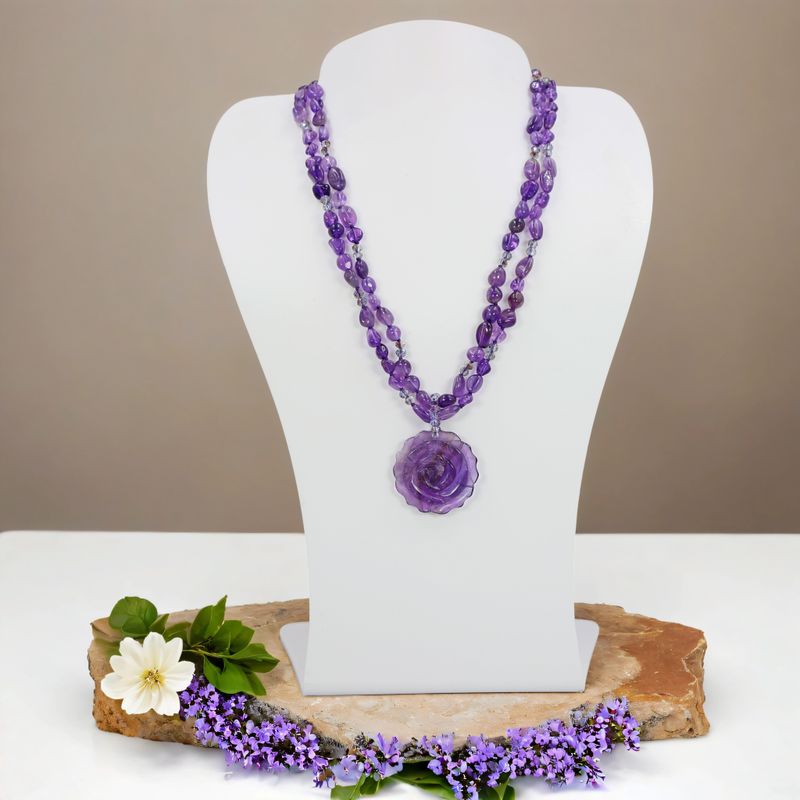 Amethyst Rose Necklace