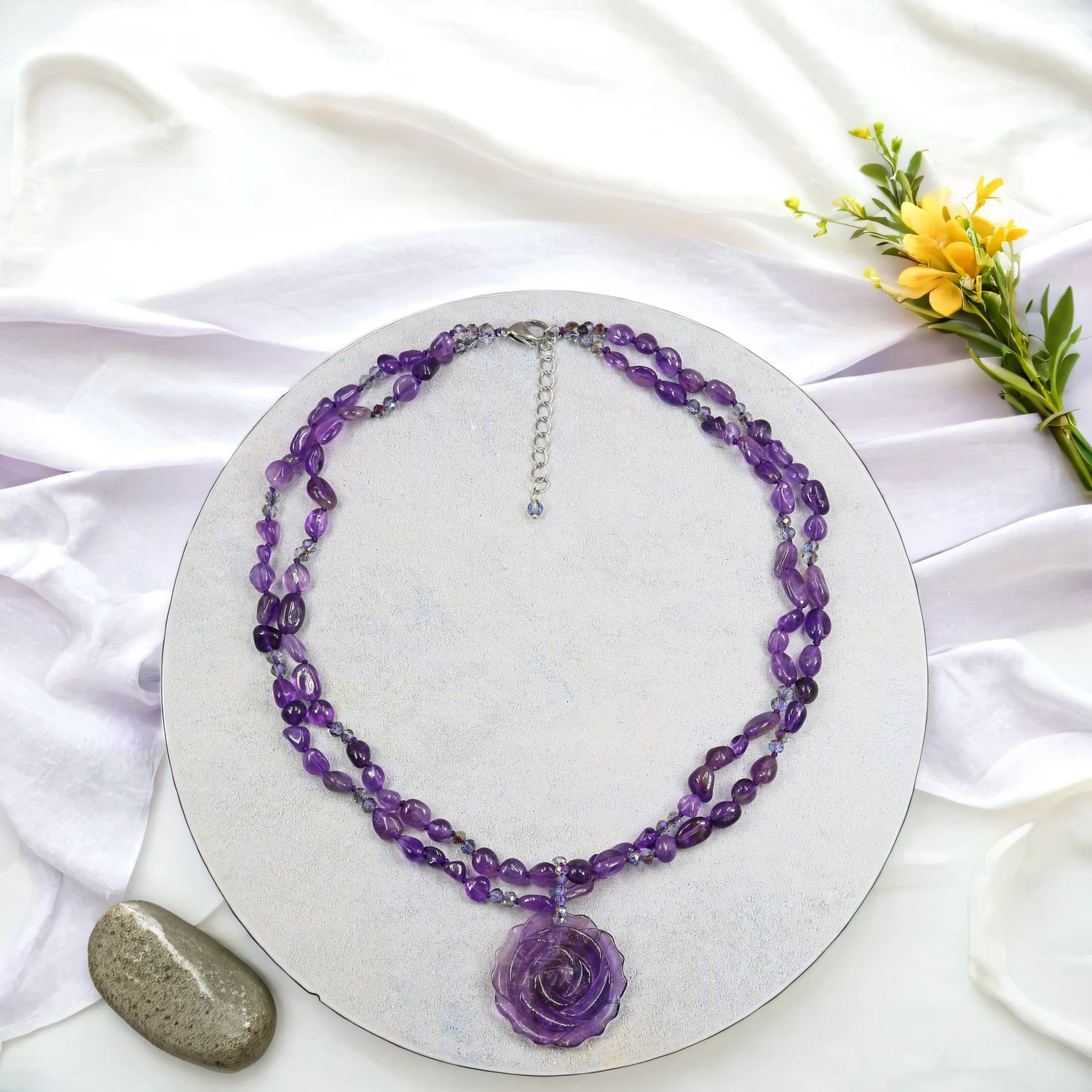 Amethyst Rose Necklace