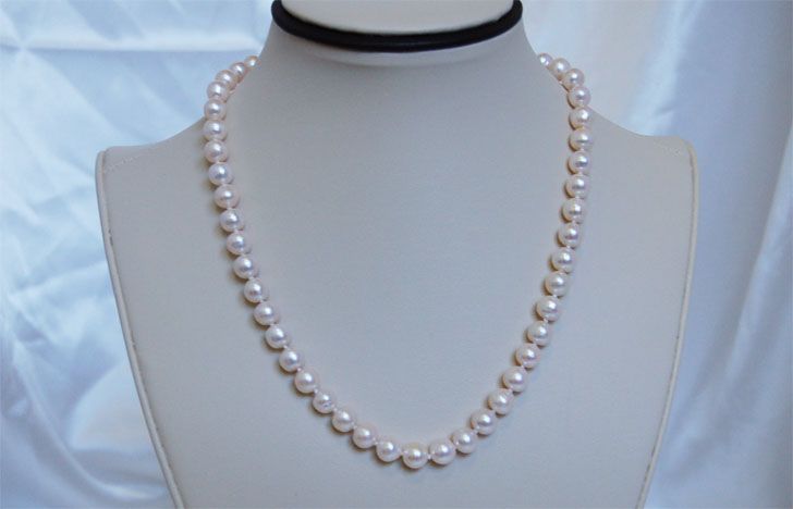 8mm 16 inch White pearl necklace