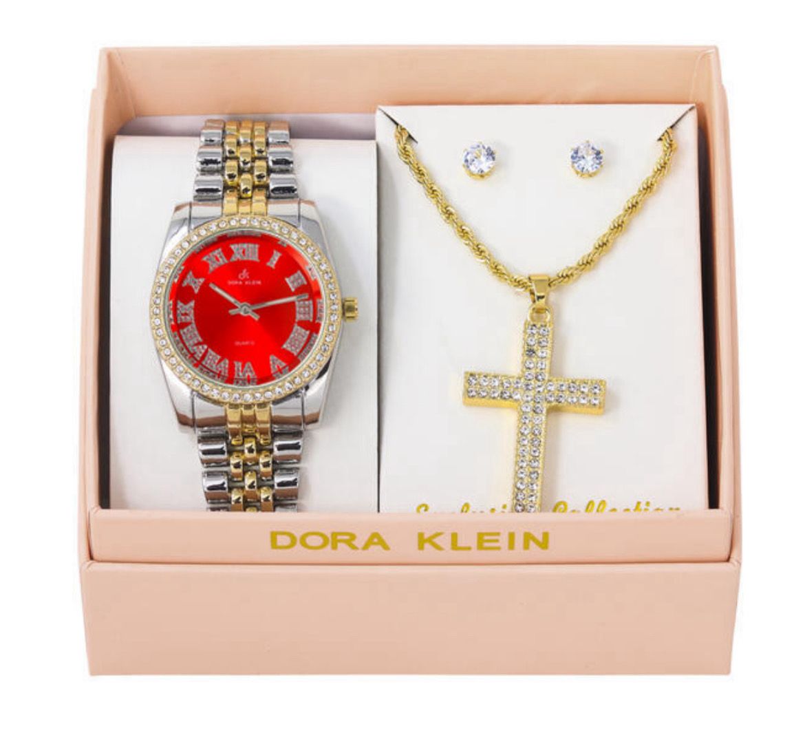 Dora Klein Watch and Cross Chain Set