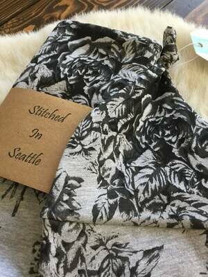 Hat and Swaddling Blanket Set- Grey Floral SALE