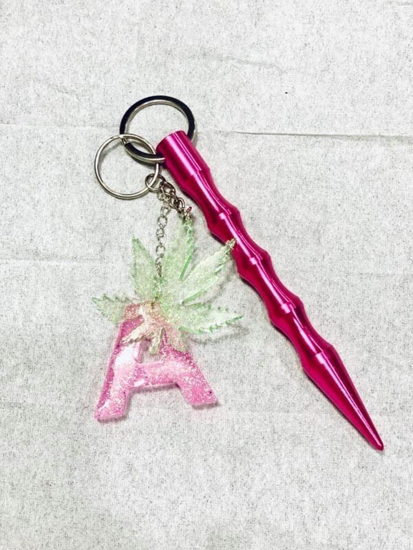 Custom chose color and letter Self defense keychain