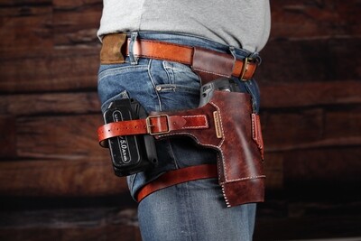 Electric Screwdriver Holster with Leather Magnetic Wristband