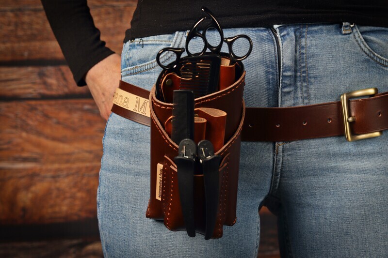 Leather hairdressing tool bag