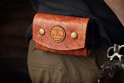 Leather Belt Cartridge Holder Shell Pouch