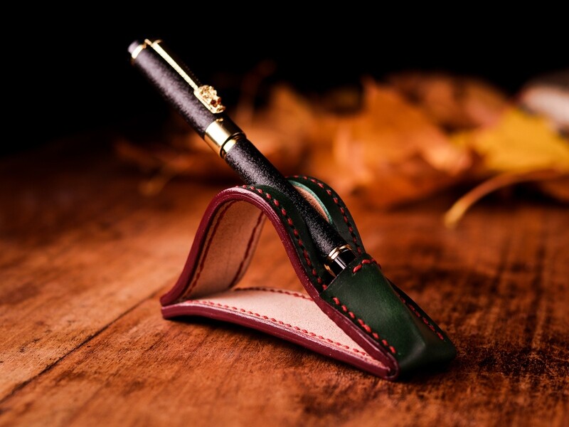 Leather pen case