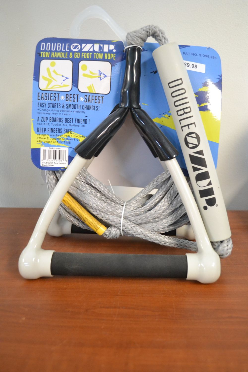 ZUP DoubleZUP Handle & 60' Tow Rope Gray/Black - P/N  ZUP 75786