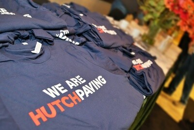 Bella Canvas &quot;We are Hutch  Paving&quot; T-shirt in Navy Blue