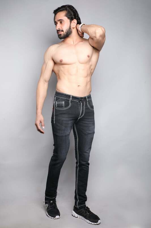 Big fly Jeans Highly washed Unique color Mens Jeans