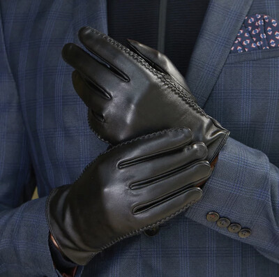 Ferragamo leather black gloves